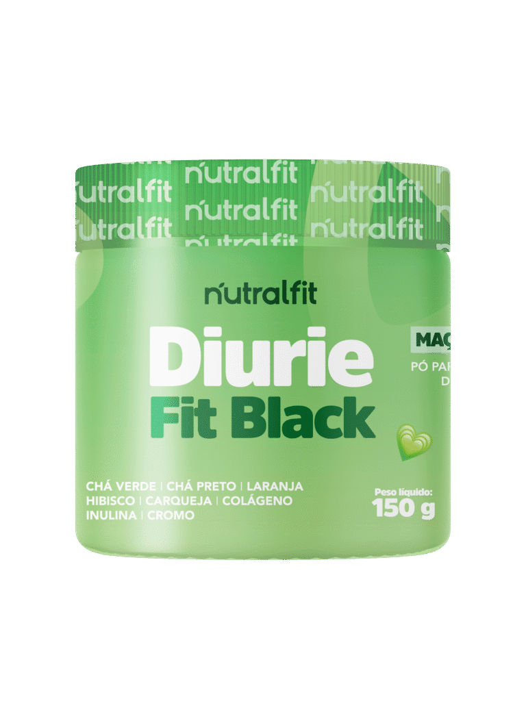 Pote do suplemento Diuriefit sabor maçã verde, versão vegana e sem glúten vendida no site oficial