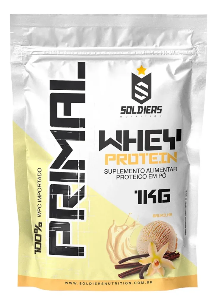 Soldiers Nutrition Whey Protein Primal 1kg sabor Baunilha - embalagem de frente